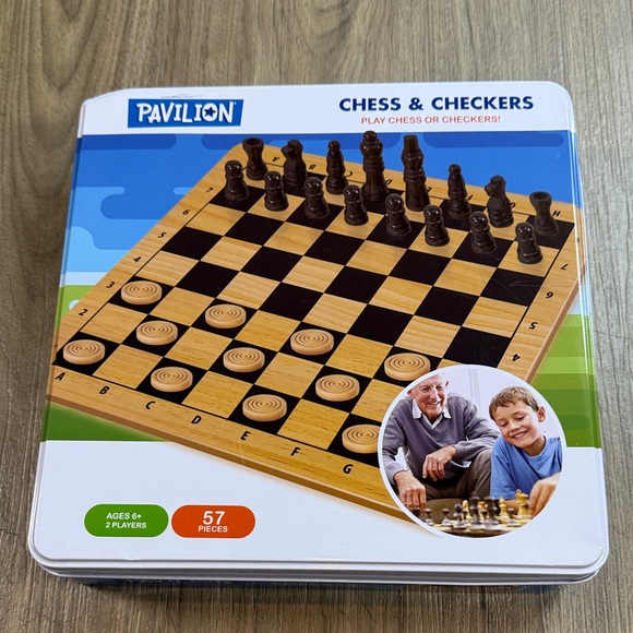 Chess & Checkers Set - Black and Brown - Picture 1 of 5
